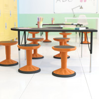 Flash Furniture AY-9001S-OR-GG Carter Adjustable Height Kids Flexible Active Stool for Classroom and Home with Non-Skid Bottom in Orange, 14